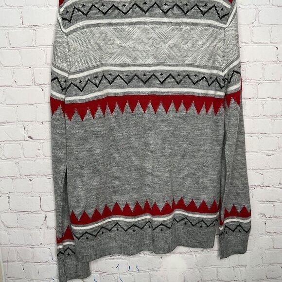 Jeans by Buffalo Men Size L Gray Aztec Southwest Wool Bld. Button Front Cardigan - Picture 4 of 12